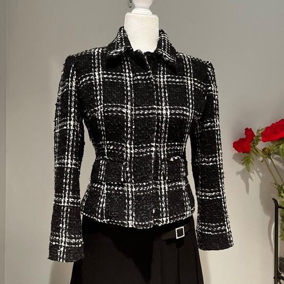 NEW Body Victoria's Secret Wool Windowpane Timeless Classic Plaid Blazer Jacket - Picture 13 of 16